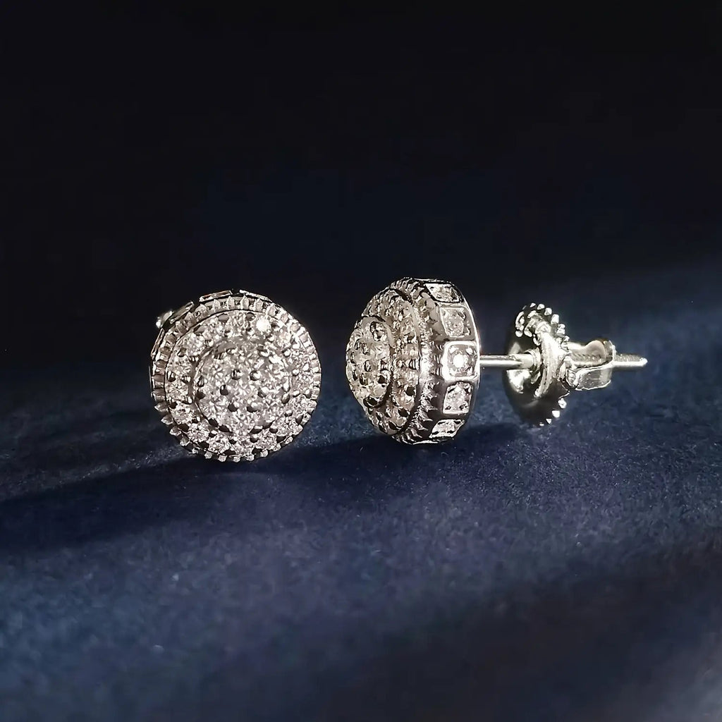 925 Sterling Silver Moissanite Stud Earrings 0.43ct Round Full-Plate Minimalist Diamond Alternative Earrings for Women Elegant Luxury Daily Wear and Gift Jewelry for Christmas, Birthday, and Anniversary