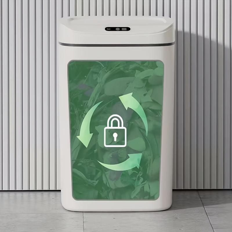 Inductive Smart Trash Can with Sealed Lid and Odor-Proof Technology, Touch Control Switch, Hands-Free Automatic Sensor Waste Bin, Easy-to-Clean for Office, Bathroom, Bedroom, and Kitchen