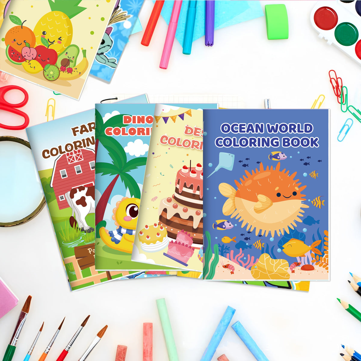 26-Pack Coloring Books for Kids Ages 3-8, Bulk Party Favors with Dinosaur, Mermaid, and Animal Designs, Classroom Goodie Bag Stuffers, Birthday Gifts, and School Activity Supplies