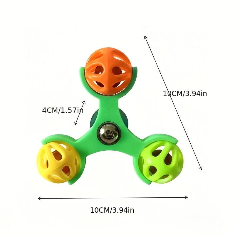 Parrot Rotating Bell Toy 360-Degree Spinning Puzzle Enrichment Anti-Boredom Bird Cage Accessory for Budgies, Cockatiels, Conures, and Lovebirds (Blue, Green, Yellow, Orange, Pink)