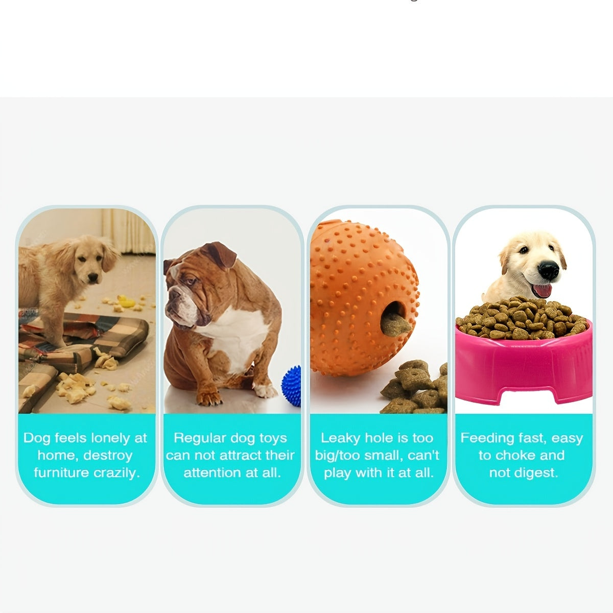 UFO Interactive Dog Treat Dispensing Ball, IQ Puzzle Toy, Slow Feeder, Mental Enrichment Toy for Small, Medium, and Large Dogs, Boredom Buster