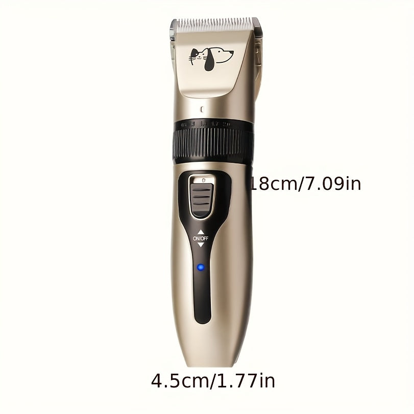 Professional High-Power Pet Grooming Clipper, Heavy-Duty Electric Dog and Cat Hair Trimmer for Large Breeds, Teddy Poodle Salon Use, Low Noise Corded Clipper, Golden