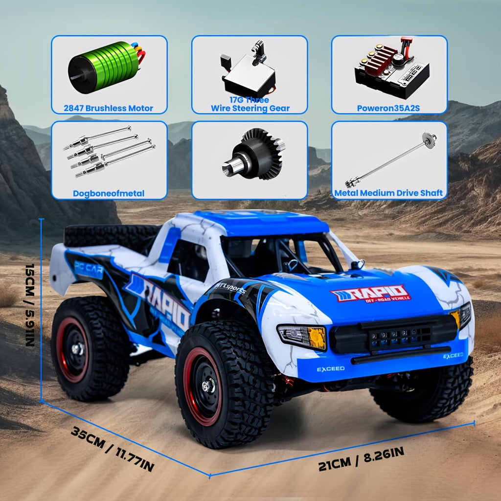 1:14 Scale High-Speed RC Car, 4WD Off-Road Vehicle – Brushless Motor PRO (50-70 km/h) or Carbon Brush (38 km/h) – Four-Wheel Drive Remote Control Truck for Adults & Kids