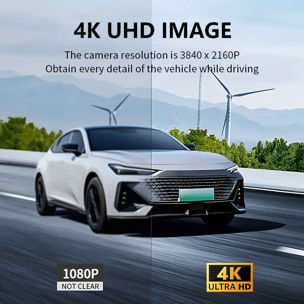 3-Channel Dash Cam, 4K Front + 4K Interior + 1080P Rear, includes Free 32GB Card, Night Vision, G-Sensor, Wide Angle, Real-Time Recording & Parking Monitor – Velora