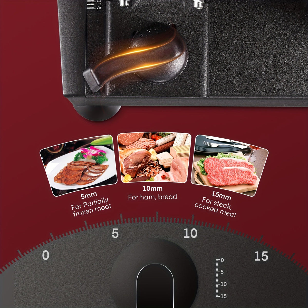 200W Electric Meat Slicer for Home Use – 2 Removable 7.5" 304 Stainless Steel Blades (Serrated + Non-Serrated), 0–15mm Thickness Control, Die-Cast Aluminum, Food Carriage Included, Black or Silver – Nova Mart
