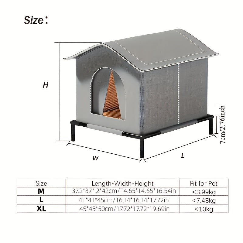 Insulated All-Season Outdoor Cat Shelter – Weatherproof Warm House for Stray & Feral Cats and Small Dogs, Raised Base, Medium, Large, and Extra-Large Sizes, Sturdy Year-Round Outdoor Pet Bed & Habitat