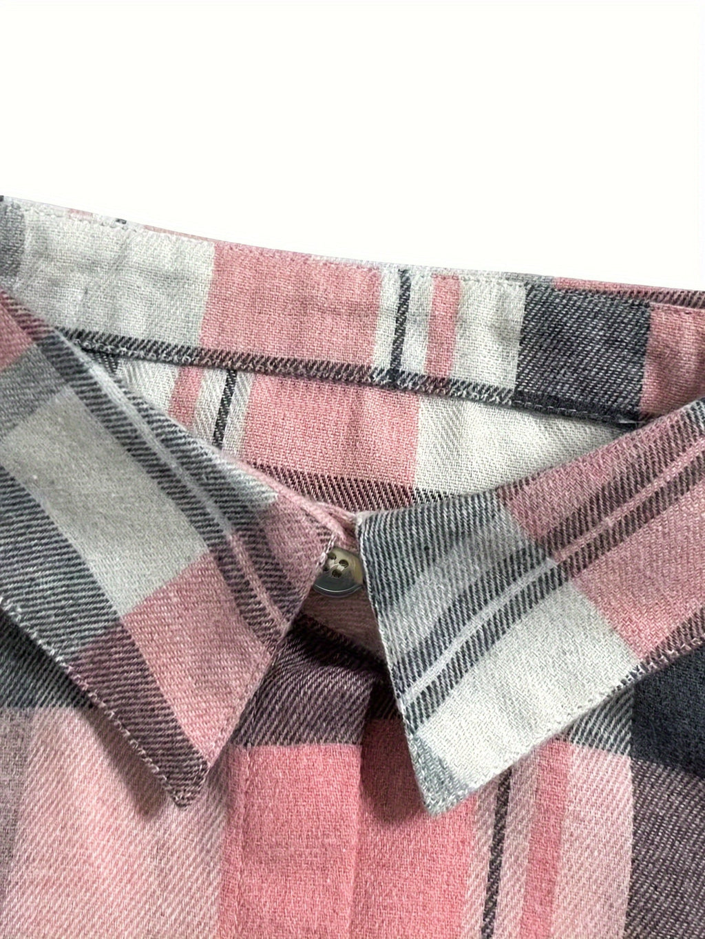Casual Plaid Shirt for Women and Men, European and American Style, Striped Button-Down Lapel Collar, Versatile Commuting Top, Polyester/Elastane, S M L XL XXL