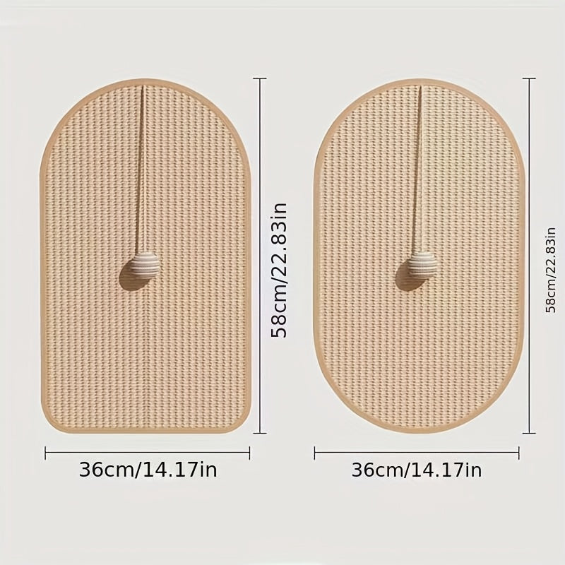 Sisal Cat Scratching Pad Durable Sofa-Safe Scratch Board with Interactive Toy for Cats – Natural Sisal Cat Scratch Mat for Indoor Cats to Protect Furniture, Couch, and Carpet