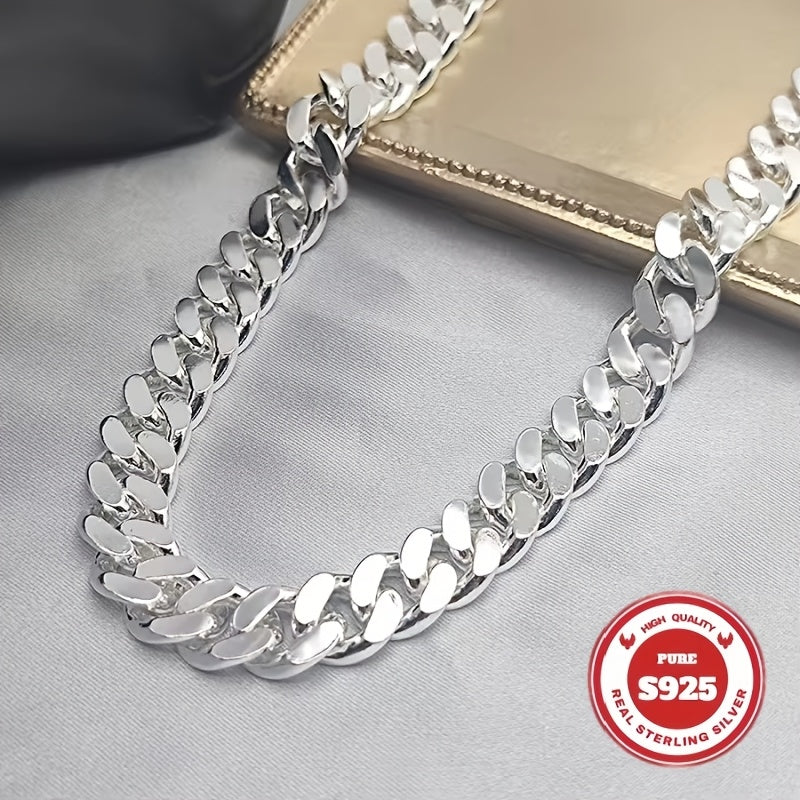 S925 Sterling Silver Cuban Chain Necklace for Men – 6mm & 10mm Wide, 18 to 24 Inches, Handcrafted Heavyweight Bold Link Chain, Durable Jewelry for Everyday Wear and Special Occasions