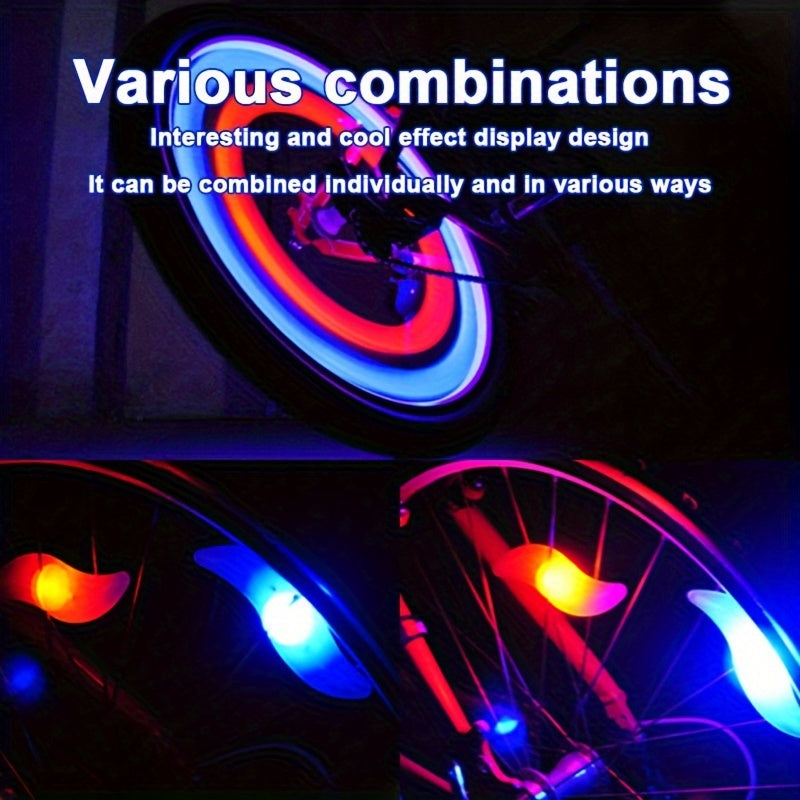 LED Bike Spoke Lights 8-Pack Bicycle Wheel Tire Lights Waterproof Safety Night Riding Lights 360° Visibility for Road and Mountain Bikes, Cycling Accessories Gift for Adults, Kids, Men, and Women