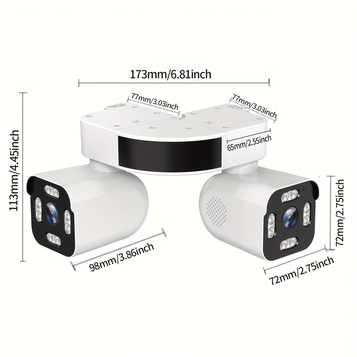 Dual Lens PTZ Security Camera Outdoor WiFi – 360° Pan Tilt Zoom 5MP, 10x Digital Zoom, Motion Detection, Two-Way Audio, Siren Alarm, Color Night Vision, App Control, Home Surveillance Camera
