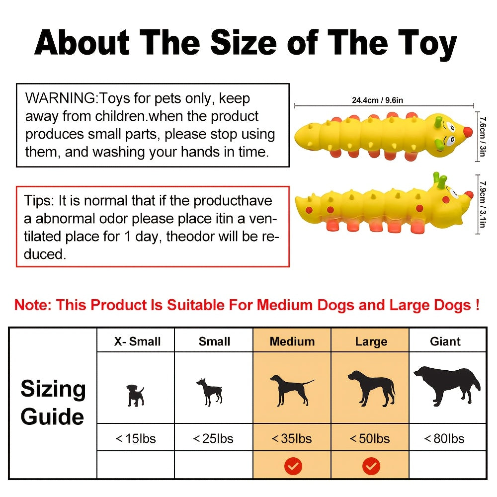 乳胶发声狗狗磨牙咀嚼玩具，适合中型犬——洁齿发声宠物玩具——耐用无毒乳胶狗玩具，适合啃咬、玩耍及保持口腔健康，无需电池