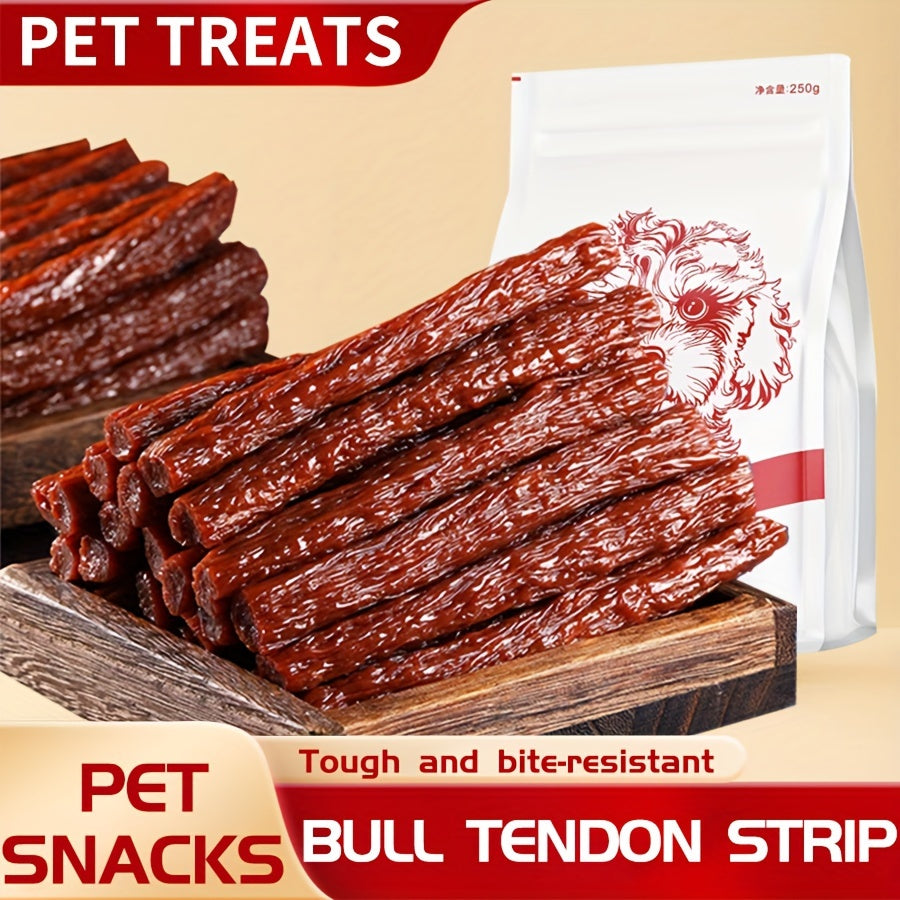 Dried Beef Tendon Dog Chews: Natural, High-Protein Jerky Treats & Chew Sticks for Training Rewards, Suitable for All Breeds, Available in 250g / 500g 2-Pack Options