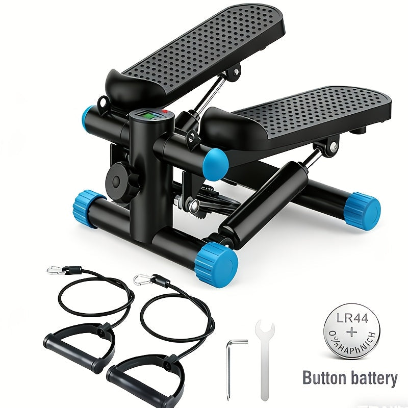 Mini Twist Stepper with Resistance Bands - Portable Stair Stepper for Home Workout, 300 lbs Capacity Full-Body Cardio Trainer for Legs and Arms