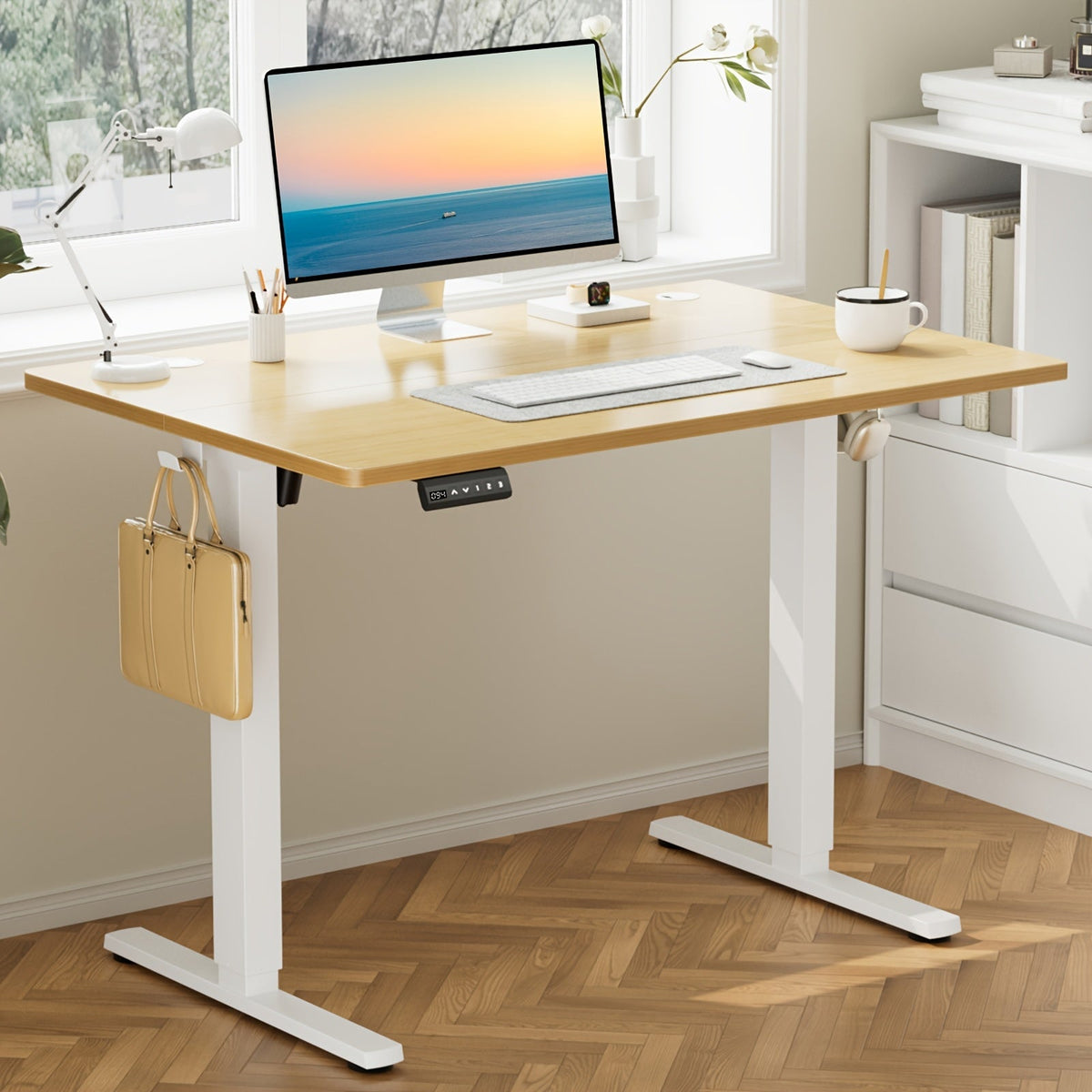 Electric Standing Desk, Height Adjustable 40 48 55 63 Inch – Sit-Stand Desk with Memory Controller & Anti-Collision, Ergonomic Home Office Gaming Workstation, Multiple Colors & Sizes