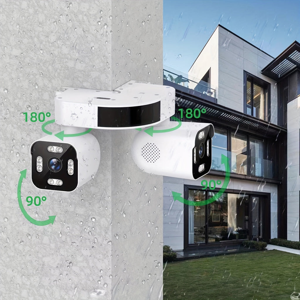 Dual Lens PTZ Security Camera Outdoor WiFi – 360° Pan Tilt Zoom 5MP, 10x Digital Zoom, Motion Detection, Two-Way Audio, Siren Alarm, Color Night Vision, App Control, Home Surveillance Camera