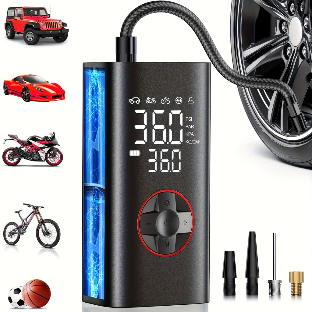 150PSI Cordless Digital Tire Inflator with Protective Case – Portable Air Compressor Pump for Cars, Motorcycles, Bikes, SUVs, and Trucks, Auto Emergency Kit, Gift for Men & Dad