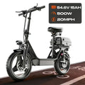 500W Electric Scooter with 14" All-Terrain Tires, 265 Lbs Capacity, 20 MPH – 25-30 Mile Range, Foldable Rear Suspension, 18650 Battery, US Plug, Urban & Commuter E-Scooter for Heavy Adults GT11