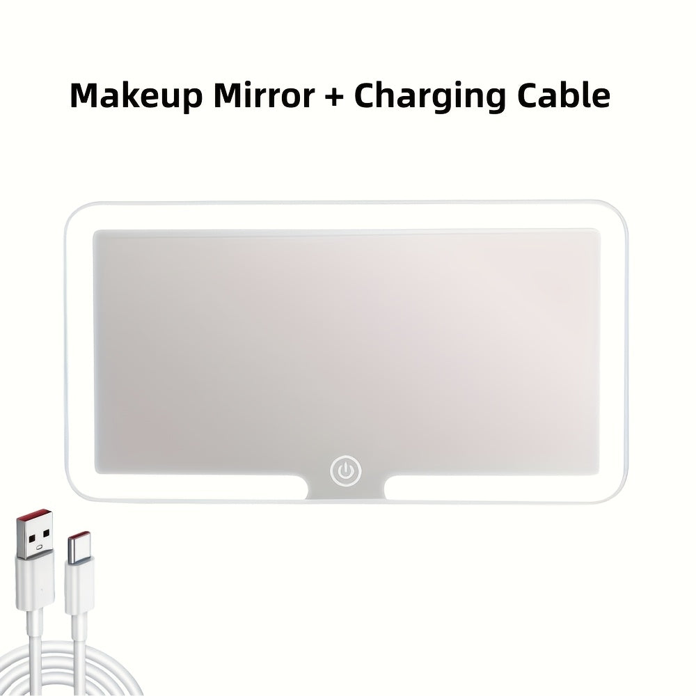 Rechargeable Ultra-Thin LED Car Visor Vanity Mirror, 3 Light Modes Lighted Makeup Mirror for Car, Truck, SUV, Low-Voltage Sun Visor Mirror, Gift for Women, White