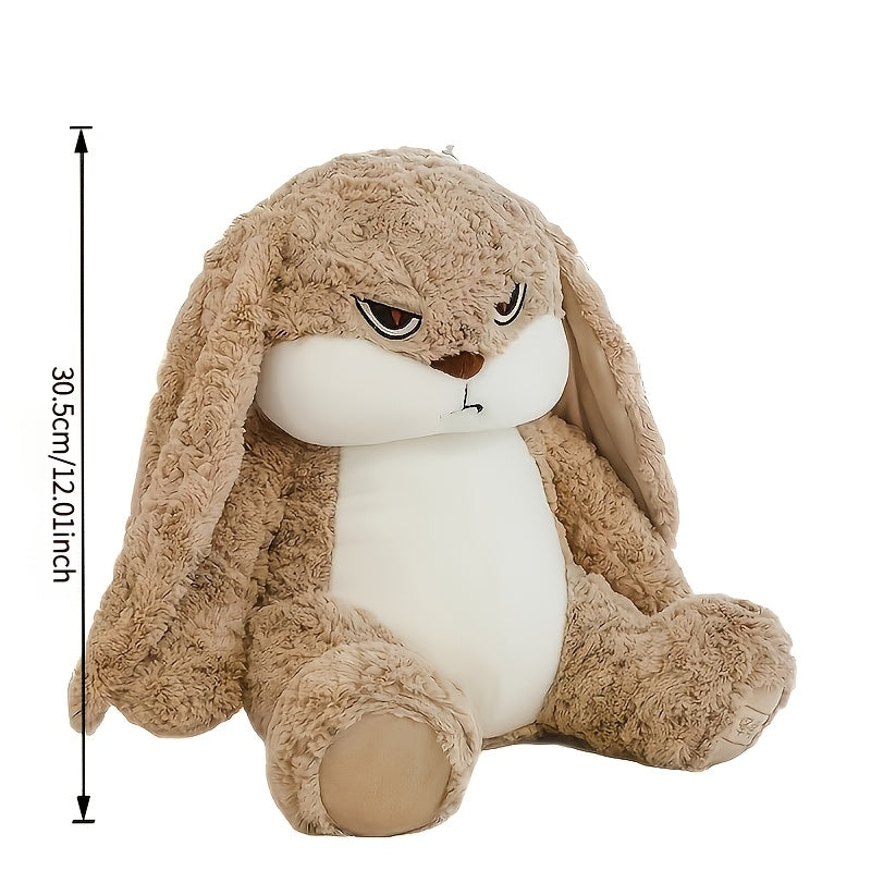 Bunny Rabbit Plush Stuffed Animal Pet Toy with Vivid Eyes, Fluffy Ears, Soft Huggable Interactive Cuddle Toy for Cats, Kittens, Dogs, and Puppies - Devil Long-Eared Rabbit Design