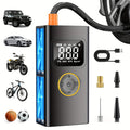 便携式充气泵 150PSI 无线空气压缩机 | 6000mAh 电池，3倍快速充气，LCD 压力表，自动关机，LED 灯，USB-C – 适用于汽车、摩托车、自行车及球类