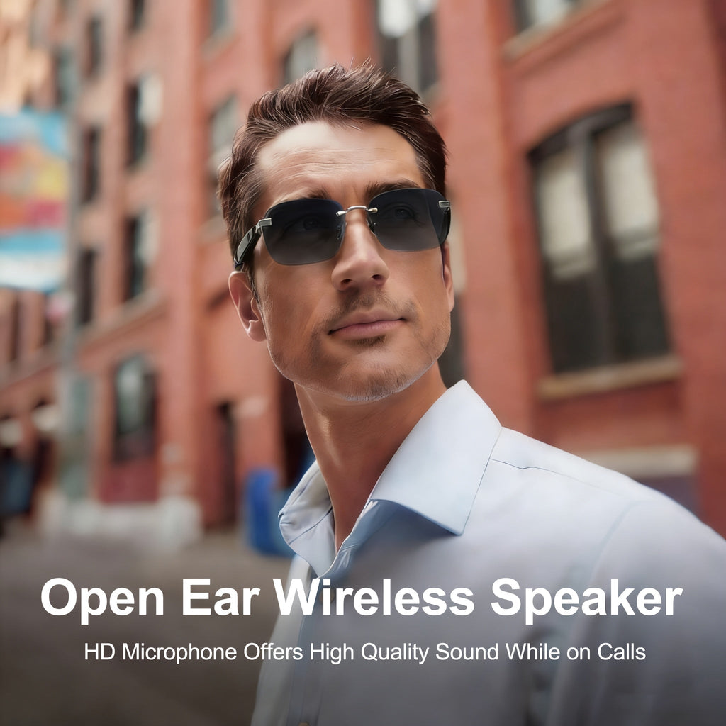 Bluetooth Smart Glasses with Touch Controls & Open Ear Audio – Integrated Microphone, Hands-Free Calls & Music, Polarized Lenses, Ideal for Outdoor Sports, Driving & Everyday Wear
