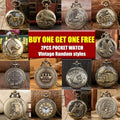 Vintage Bronze Pocket Watch Set of 2 – Classic Round Dial Quartz Movement, Zinc Alloy Case Nickel-Free Chain, Antique Style Timepiece – Perfect Gift for Christmas, Birthday, Graduation, Valentine's Day