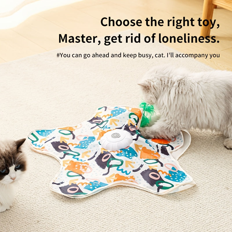 Smart Rechargeable Electric Cat Toy – Interactive Puzzle with Simulated Prey Movement, Hands-Free Automatic Entertainment for Indoor Cats, Available in Small Fish & Graffiti Styles for Kittens and Adult Cats