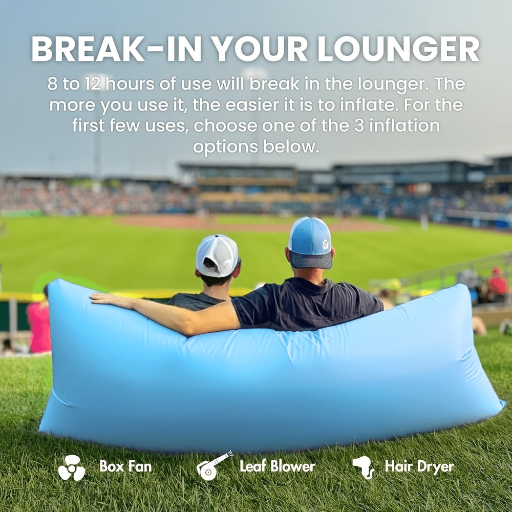 Foldable Inflatable Sofa Lounge Chair, Portable Lazy Air Sofa for Camping, Beach, Music Festivals, Outdoor Gatherings, Quick Inflation, for Adults, Purple, Blue, Green, Black, Red, Yellow, Orange
