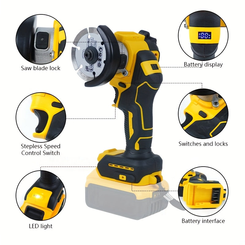 3-Inch Brushless Circular Saw Compatible with DeWalt 20V MAX Battery for Metal Wood Tile & Plastic – Tool Body + 5 Blades Included Battery Not Included