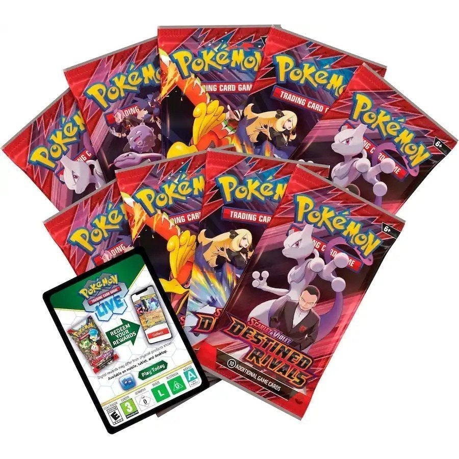 Pokémon TCG Scarlet & Violet Destined Rivals Elite Trainer Box 9 Booster Packs Foil Promo Card 65 Card Sleeves Collector Box TCG Live Code