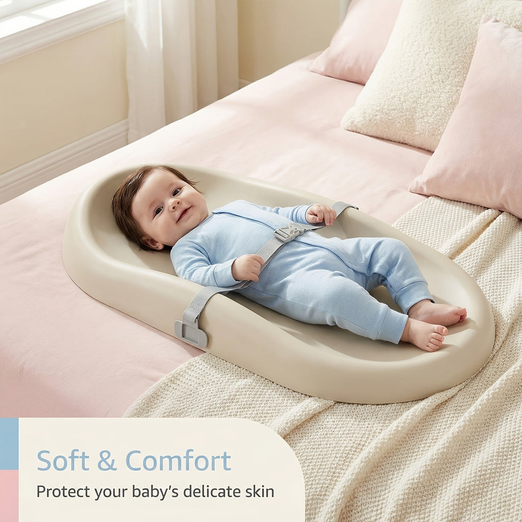 Waterproof Changing Pad Wipe-Clean Soft Non-Slip with Adjustable Safety Belt – Tear-Resistant Diaper Pad for Dresser Changing Table Infants & Toddlers