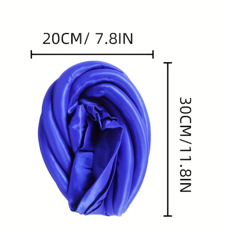 Nigerian Wedding Turban Hat for Women, Elastic Polyester Sponge Festive Headwear, Button Closure, for Religious Occasions, 10 Colors