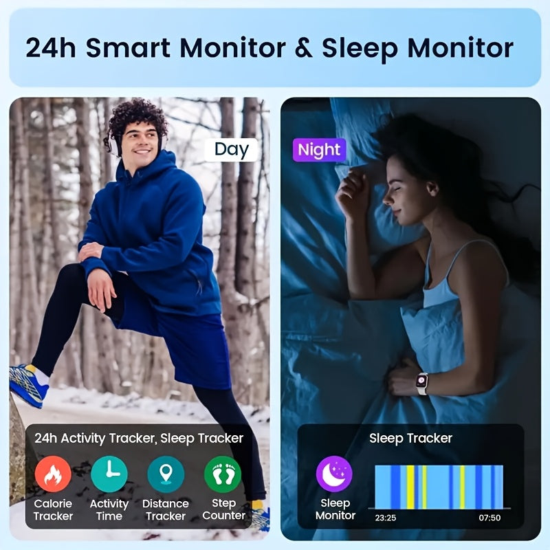 Smartwatch 1.83-inch HD Screen, Bluetooth Call, Music Playback, Sleep Monitor, Calorie & Step Fitness Tracker, Sports Watch, 3 Colors, Gift