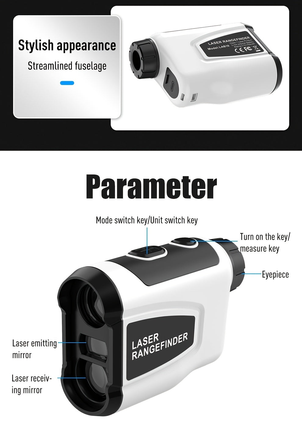 1200 Yard Laser Golf Rangefinder, 6X Magnification, Slope Switch, Pulse Vibration, Target Lock, Trajectory Compensation, Type-C Rechargeable for Golf and Hunting