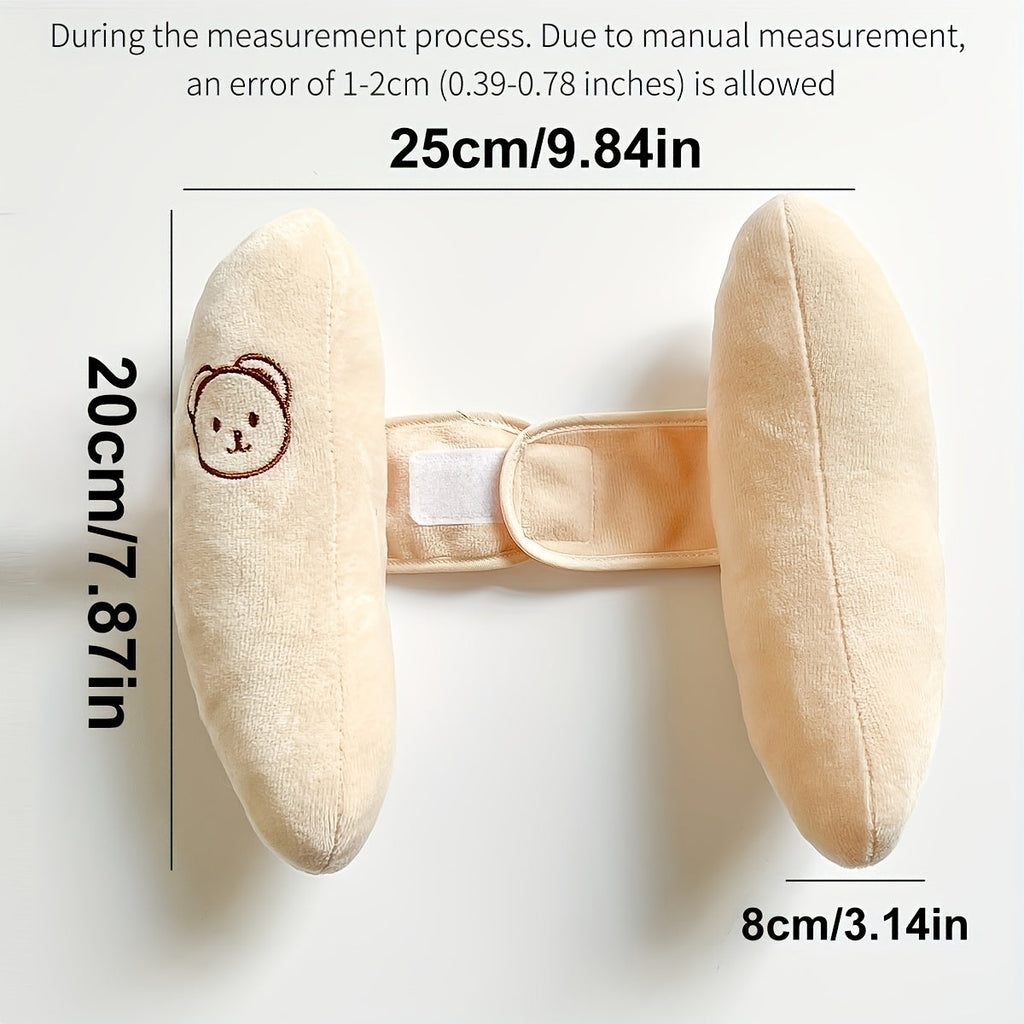 Baby Car Seat Headrest & Stroller Neck Support Pillow, Crescent Moon Bear Head Design, Detachable Easy-Clean Infant Head Support for Car Seat Stroller & Travel, Baby Shower Gift