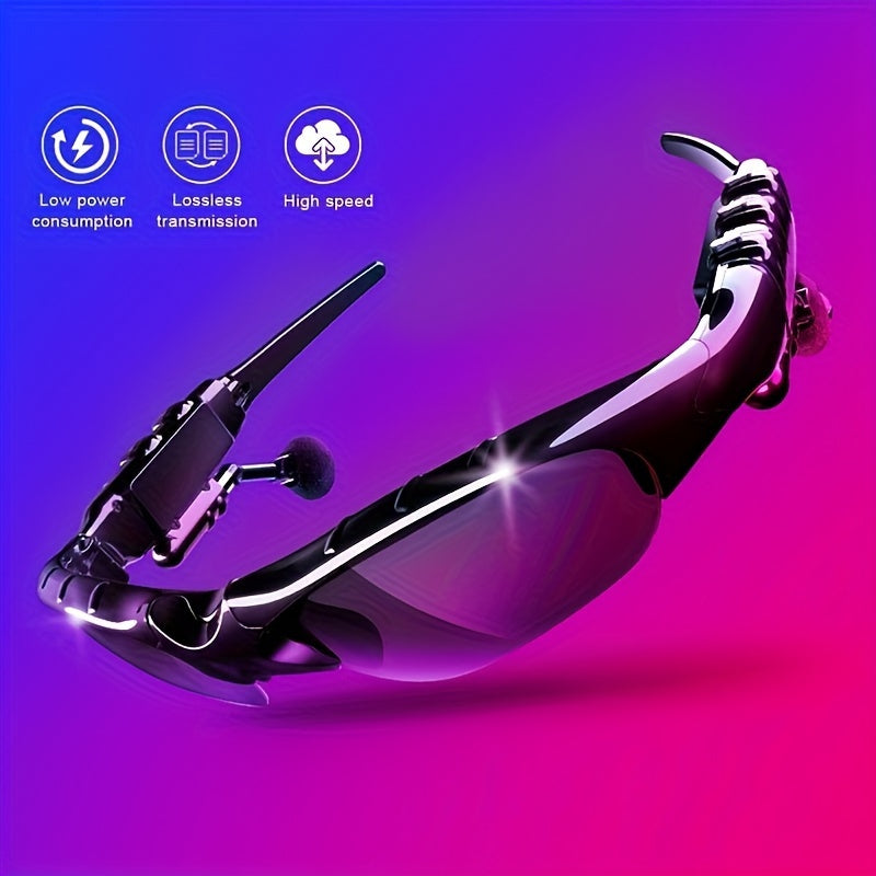Bluetooth 5.4 Smart Audio Glasses Wireless Headset – Hands-Free Calls & Music, Built-In Condenser Mic, Volume Control, USB Charging, 80mAh Battery, Open-Ear Wearable Tech Eyewear for Men & Women