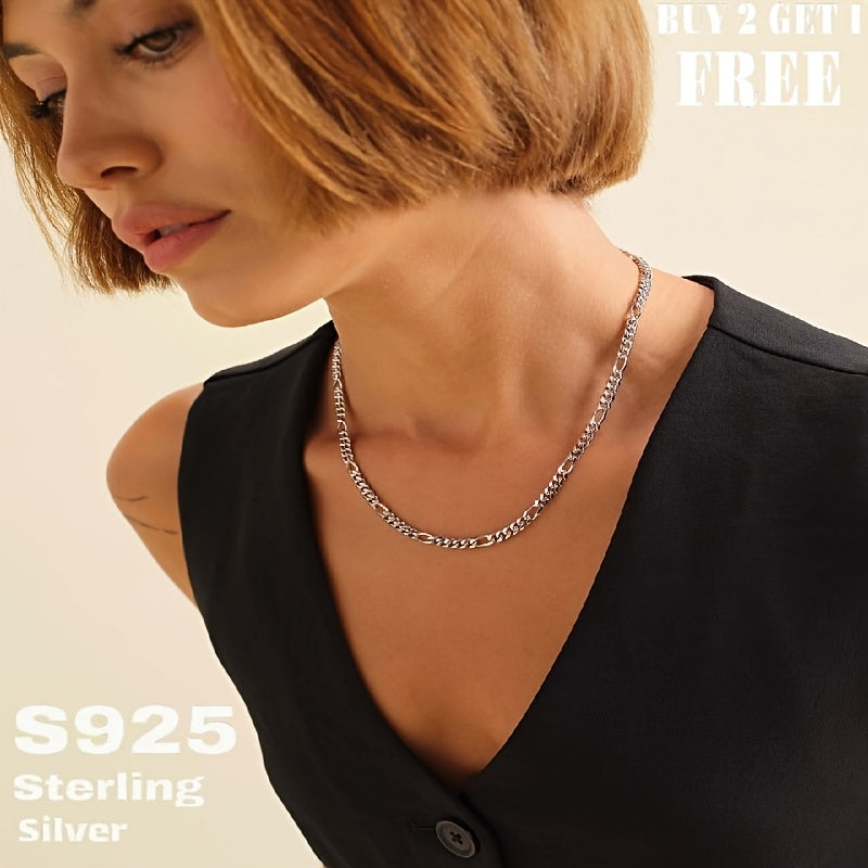 925 Sterling Silver Figaro Chain Necklace – 6mm Wide, 18 to 24 Inches, Unisex for Men & Women, Includes Gift Box – Classic Silver Chain for Everyday Wear & Gifting