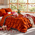 7-Piece Queen/King/Full Comforter Set – Soft Microfiber Pintuck Pleated Bed-in-a-Bag Complete Bedding Set with Comforter, Fitted Sheet, Flat Sheet & Pillowcases, All-Season Home & Dorm Bedding