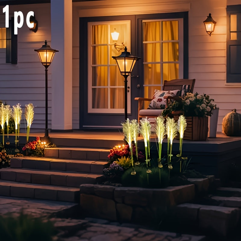 Solar Powered Golden Grass Garden Lights – Energy-Efficient Outdoor Decorative Stake Lights for Yard, Patio & Balcony, Ni-MH Battery, Semi-Flush Mount, Available in 1pc or 2pcs