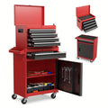 2-in-1 Tool Cabinet Combo Rolling Toolbox Chest for Garage & Home Use with Drawers – Red, Black or Blue
