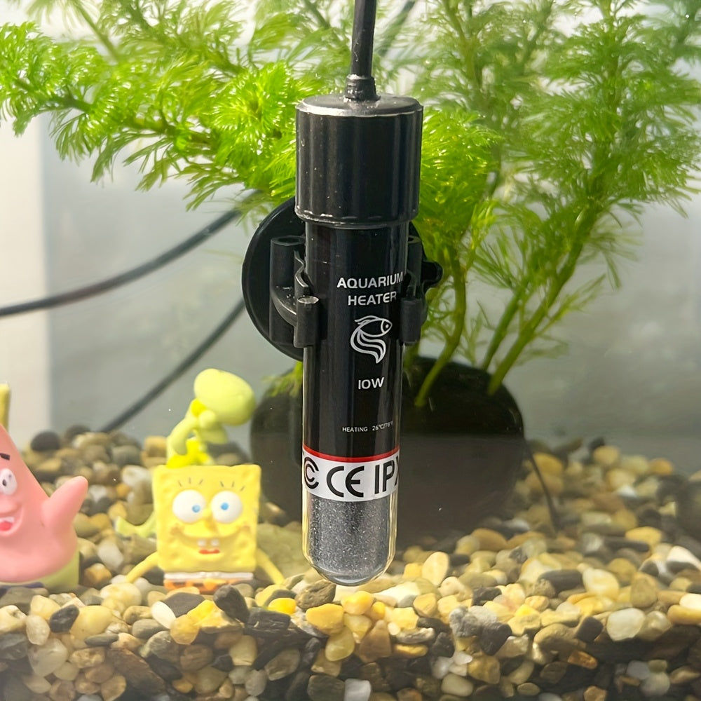 10W USB Submersible Aquarium Heater with LED Light – Compact Mini Fish Tank Heater for Freshwater, Saltwater & Aquatic Plant Tanks, Safe Durable Heating with Modern Design for Small Aquariums