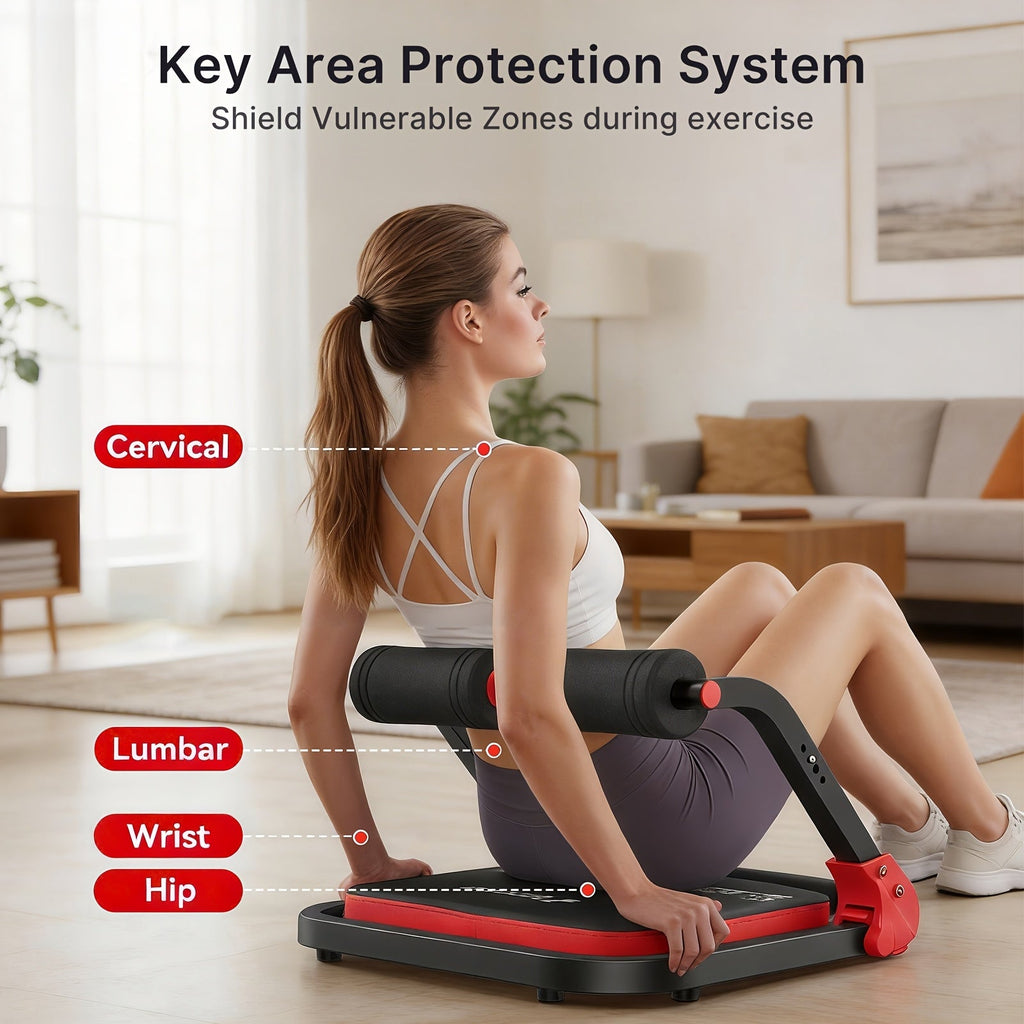 6-in-1 Ab Trainer with Resistance Bands, Foldable Ab Cruncher, Adjustable Height & Resistance, Full Body Core Strength Training for Abs, Legs, Arms & Back, Portable Home Gym Equipment