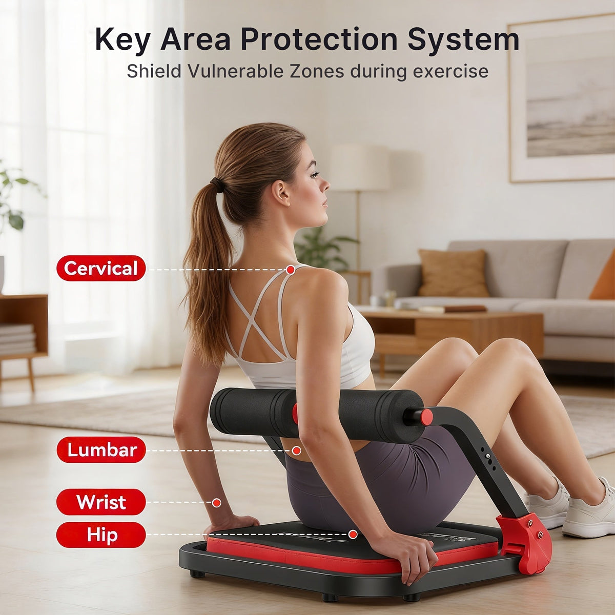 6-in-1 Ab Trainer with Resistance Bands, Foldable Ab Cruncher, Adjustable Height & Resistance, Full Body Core Strength Training for Abs, Legs, Arms & Back, Portable Home Gym Equipment