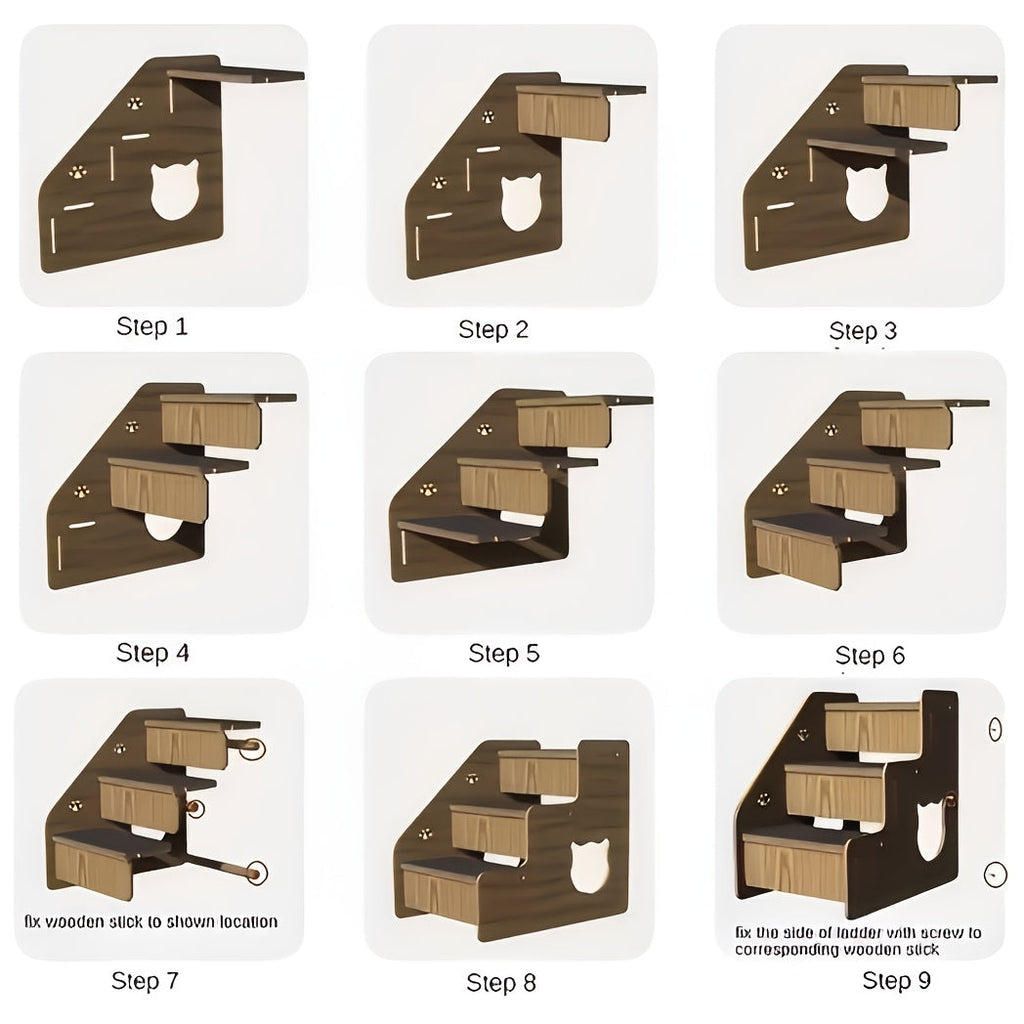 Non-Slip Pet Stairs for Bed and Couch - 3 or 5 Step Dog Steps with Safety Rails and Ramp Design, 15 Inch Height for Small Dogs, Cats, and Senior Pets, Lightweight Portable Pet Steps