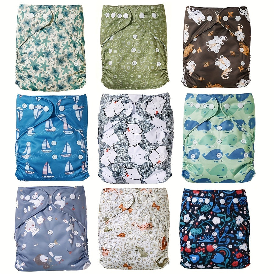 6-Piece Washable Baby Cloth Diaper Set, Adjustable One-Size Reusable Cloth Diapers Fits 8–23 lbs, Boy Series Girl Series & Neutral, Eco-Friendly Christmas & Holiday Gift