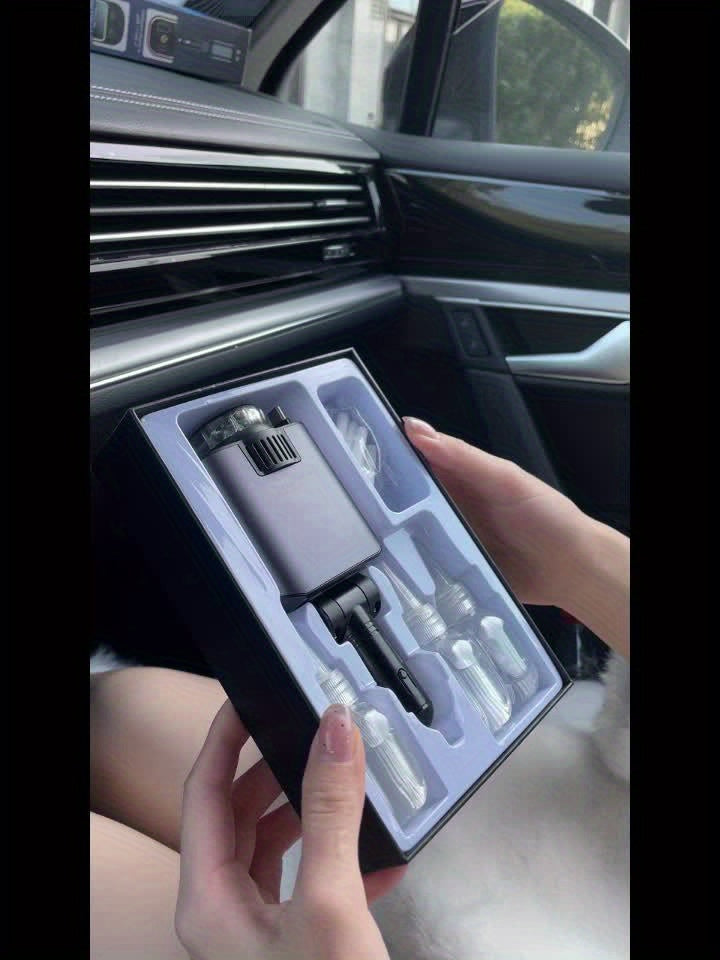 3-in-1 Car Charger, Air Freshener & Starry Sky Projector – Dual 80cm Retractable Type-C & Lightning Cables, Aromatherapy Diffuser for iPhone 16/15 and Samsung S25/S24, Premium Car Interior Upgrade Gift