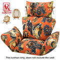 Hanging Egg Chair Cushion Replacement – With Headrest & Strap Design for Indoor & Outdoor Swing Egg Chairs in Orange Blue Red White Rose Red & Banana Leaf