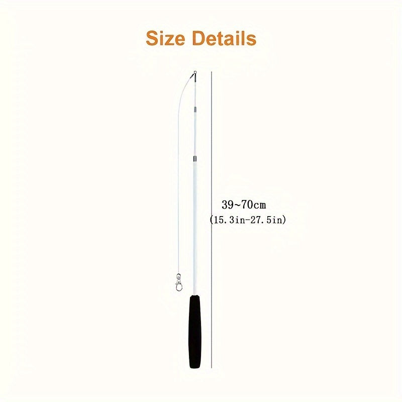 Interactive Cat Wand Toy Set: Retractable Rod with Assorted Feather Replacement Heads for Indoor Cat Exercise and Play (No Batteries Required). Available in sets of 5, 10, 15, 20, or 25 heads.