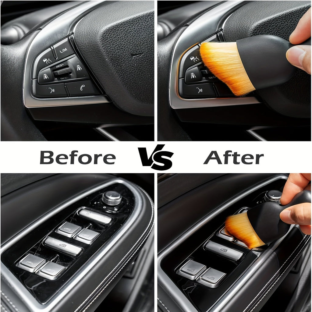 69-Inch Car Wash Brush with Long Handle, 8-Piece Car Wash Kit – Tire Brush, Window Squeegee, Chenille Microfiber Mitt, Detailing Brushes for Car, Truck, SUV, RV – Extendable Car Cleaning Supplies